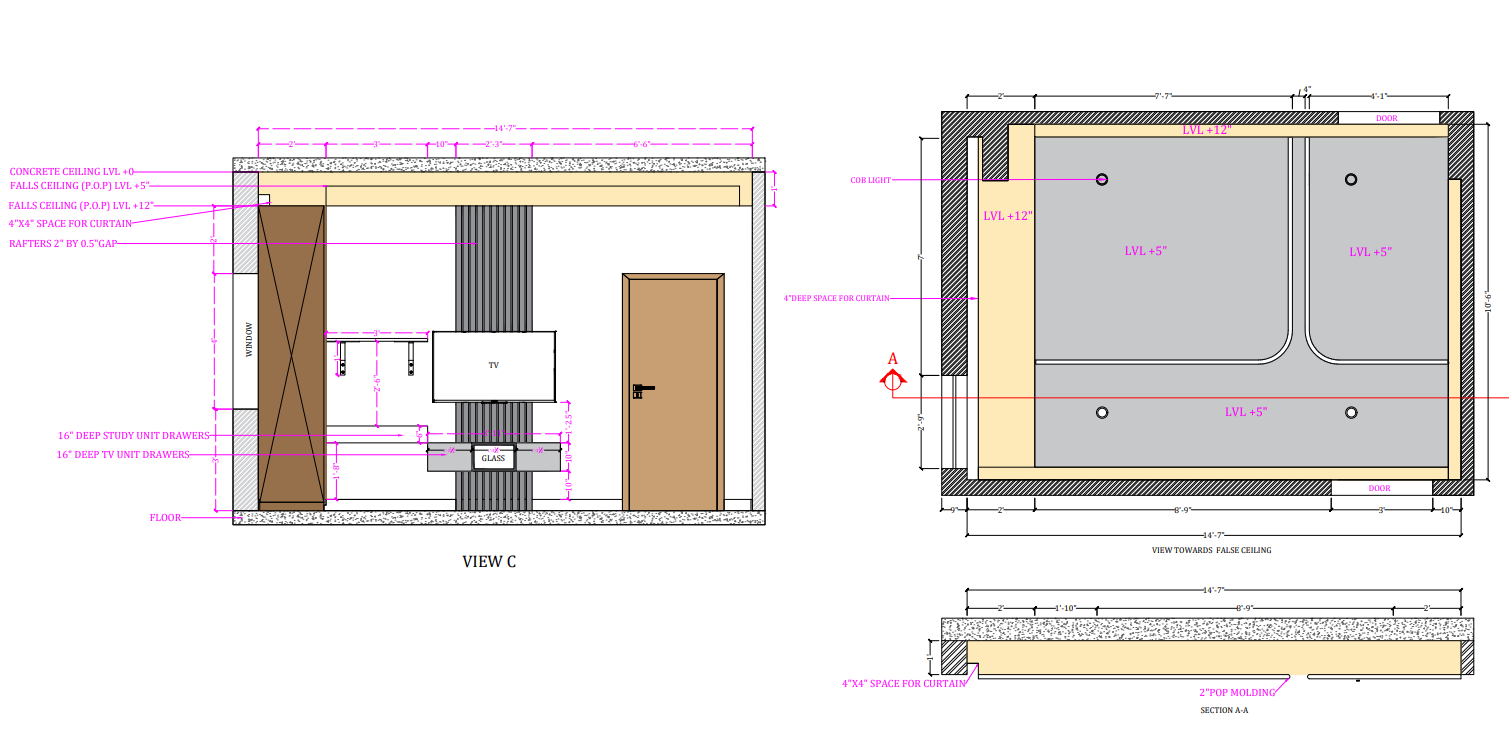 Technical interior design documentation